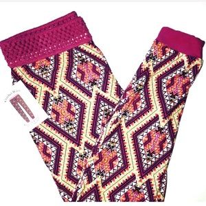 Super soft Jogger Pants Girls Geo Crochet Waist stretchy waist and material